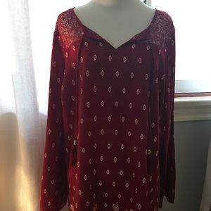 Burgundy long sleeve dress size XL